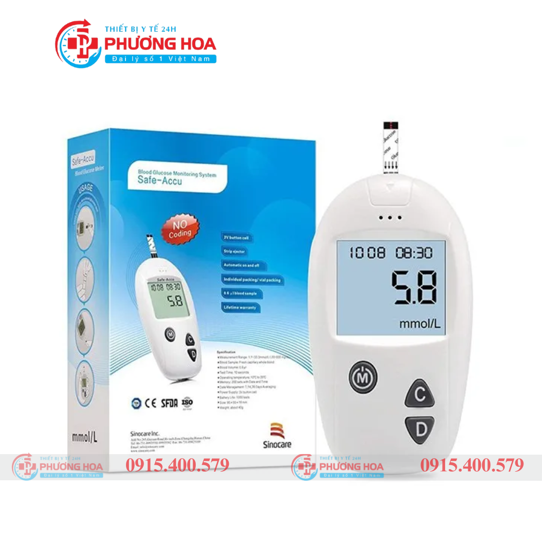 Máy đo đường huyết Safe Accu